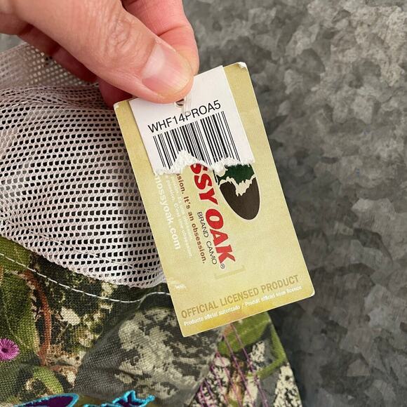 NWT Mossy Oak Embroidered Camo Mesh Hat Cap Blue Purple Hunting Outdoor Trucker - Picture 10 of 10